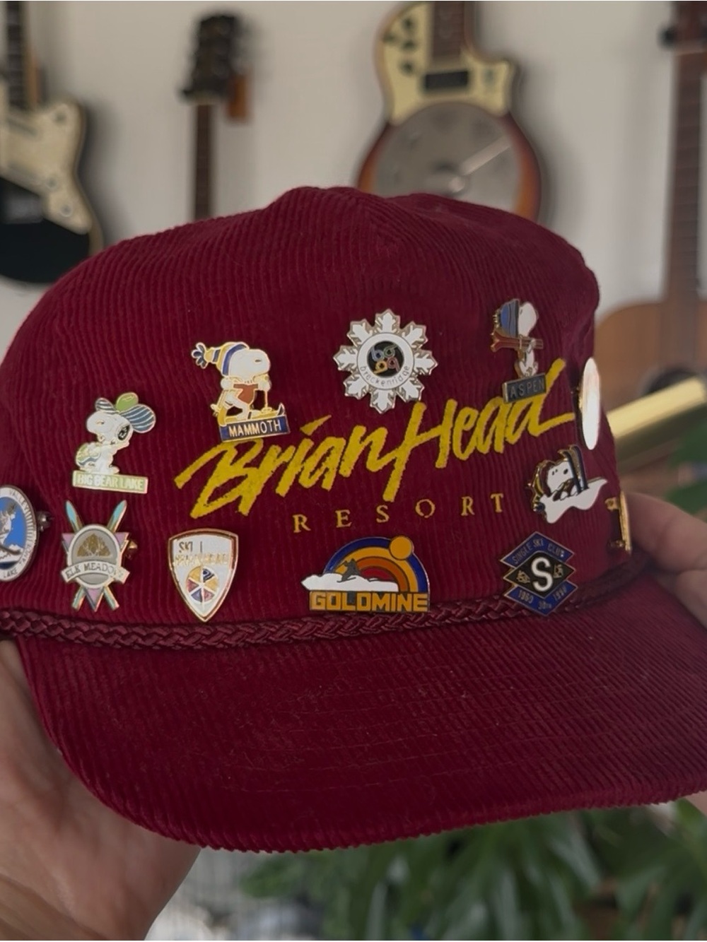 Collectible Snoopy Ski Pins Brian Head Resort vintage Corduroy Hat